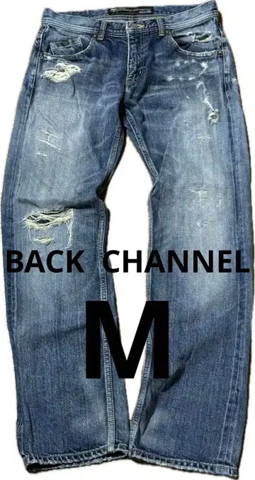 스트레이트 데님 라이트 블루 데미지 가공