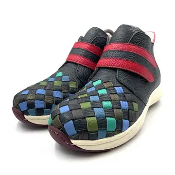 [미사용품] 에스타시온 스니커즈 벨크로 메쉬 멀티 컬러 네이비 계열 M