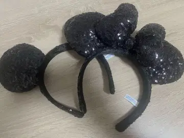 미키 미니 스팽글 (블랙) 머리띠