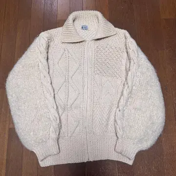 피셔맨 니트 가디건 아일랜드제 집업