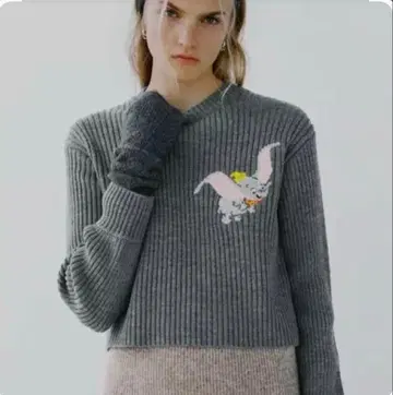 완판템 ZARA 덤보 리브 니트 스웨터 S 사이즈 그레이