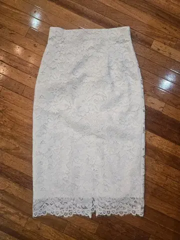 ANAYI 화이트 레이스 타이트 스커트