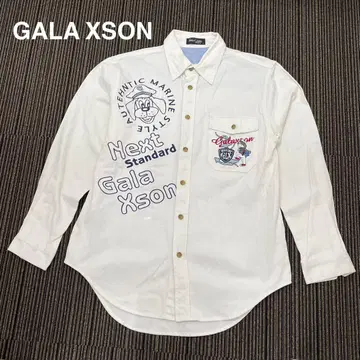 갤럭슨 마린 스피릿 자수 화이트 셔츠 [ L ] 자켓 면