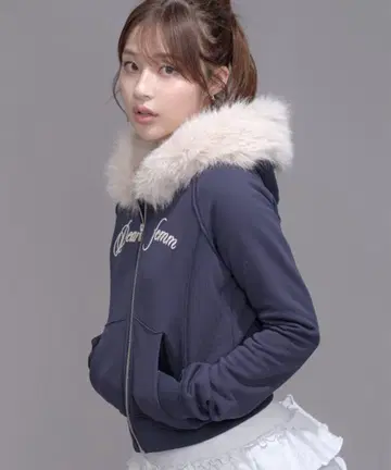 미사용 새상품 fcmm 퍼 집업 후드티 네이비