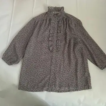 [ 새상품급 ] 빈티지 프릴 넥 블라우스 긴팔 레트로 미니 꽃무늬 걸리시