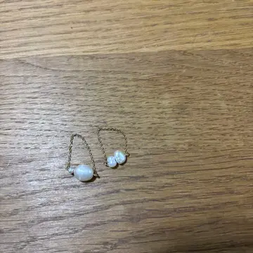 새상품 펄과 골드 체인 반지 2개 세트