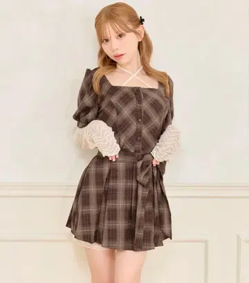 크로스 리본 긴팔 이너