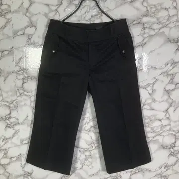 언타이틀 (1) 크롭 기장 팬츠 센터 프레스 블랙