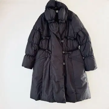 [갤러리 비스콘티] 다운 코트 리본 볼륨 옷깃 L