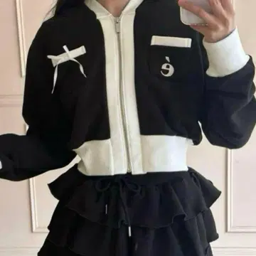 epine 리본 파이핑 집 후디 셋업