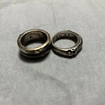 실버 925 장식적인 반지 2세트