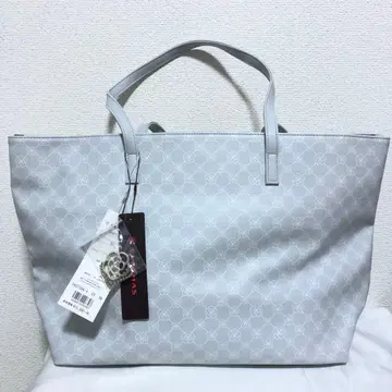 새상품 클레이사스 가죽 올 패턴 A4 숄더 토트백 그레이