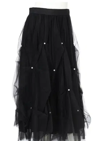 리랜드 펄 태킹 튤 스커트 블랙 M