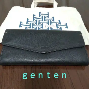 [ 미사용품 ] genten 토스카 가르송 장지갑 네이비