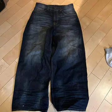 ZARA 다크 블루 와이드 레그 데님 30