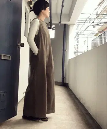 새상품급 ito fukuoka 그레이 브라운 코듀로이 살로펫