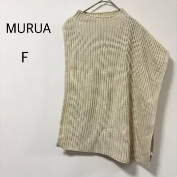 MURUA 무루아 니트 판초 베스트 비대칭 베이지
