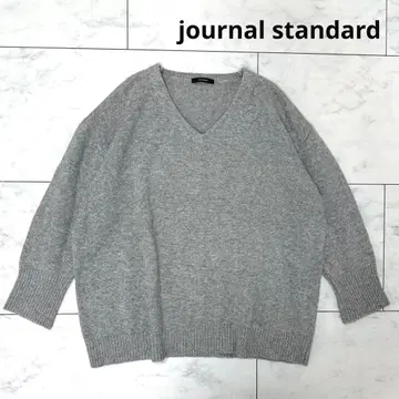 journal standard V넥 니트 스웨터 풀오버 그레이