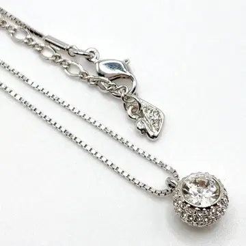 스와로브스키 큐빅 라인스톤 목걸이 실버