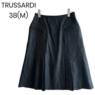 [TRUSSARDI] 플레어 스커트 울 혼방 깔끔한 출퇴근 1379