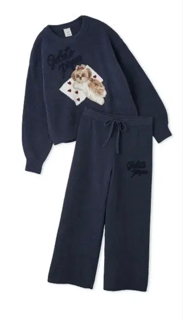 젤라또피케 시추 자카드 풀오버 & 베비모코 롱 팬츠 세트