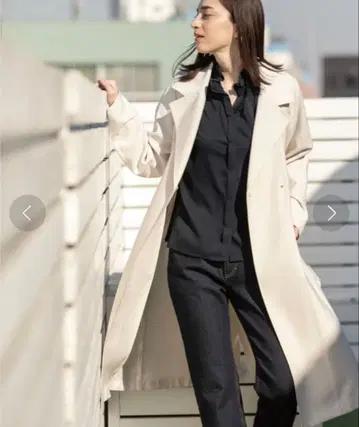 오파크 클립 워셔블 안감 없음 릴랙시 디자인 트렌치코트