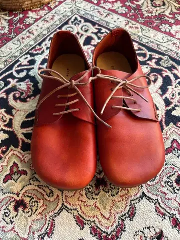 빈티지 grow naturally 가죽 신발 가죽 신발 레드 23cm
