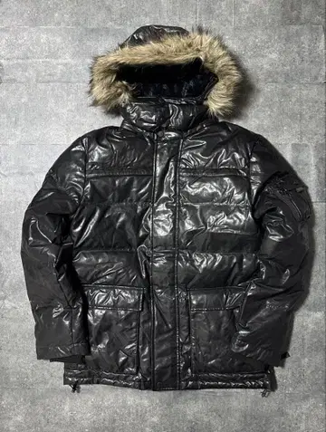 유니클로 퍼 다운 자켓 y2k 광택