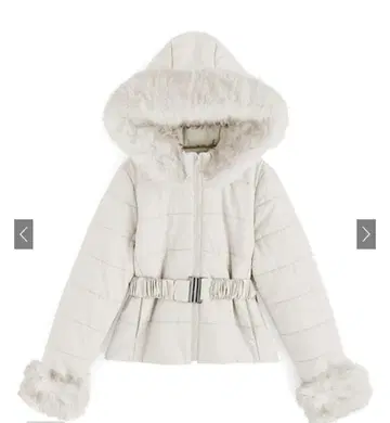 벨트 포함 퍼 충전솜 다운 자켓 KD36