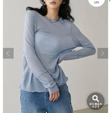 laruta 시어 천축 크루넥 티셔츠