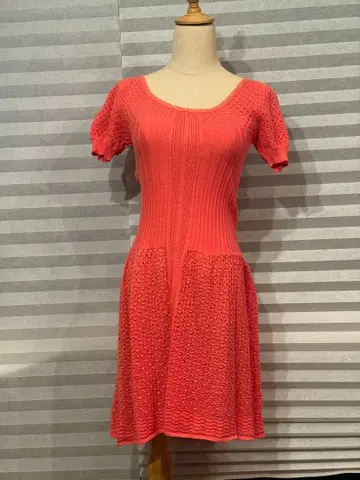 알베르타 페레티 코랄 핑크 니트 원피스 반팔