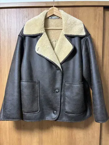 ZARA 무스탕풍 자켓 M 사이즈 브라운