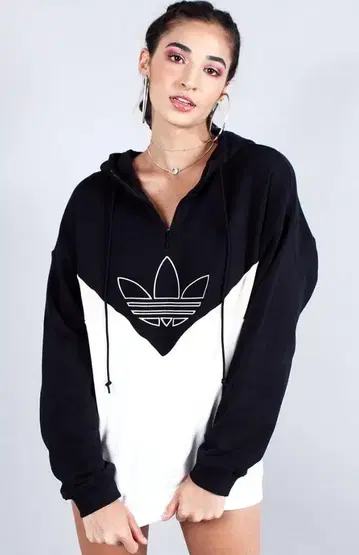 [ 여성용 ] adidas 하프 집업 후드티 XL 아디다스