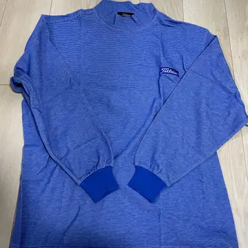 Titleist 스트라이프 셔츠 파랑 터틀넥 LL