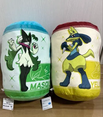 포켓몬스터 원통형 쿠션 로이&옐로우 컬러 루카리오 리코&마스카나