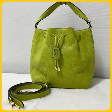 미사용급 FURLA 아테나 복조리 2way 숄더 핸드 백 주름 가죽