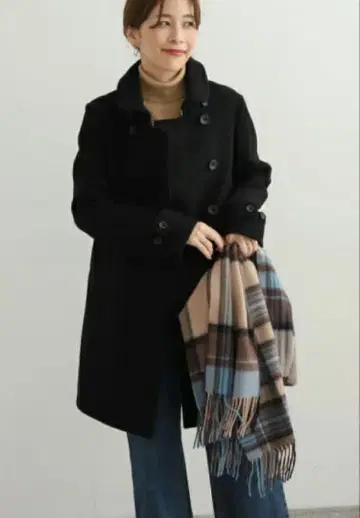 [ 새상품급 ] 숄카라 2WAY 롱 코트 블랙 정가 3만 엔