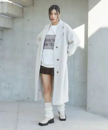 미사용 새상품 ENVYM 리브 슬리브 코트 [ 하자품 ]