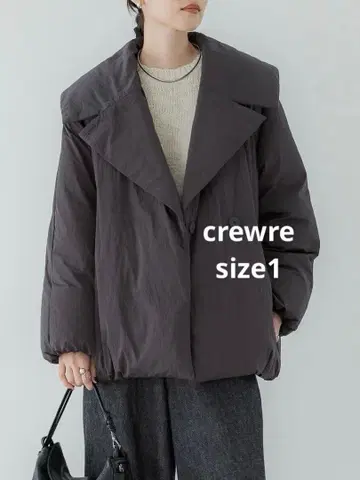 crewre 더블 브레스트 다운 자켓 차콜 그레이 size 1