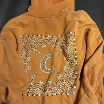 오렌지 C 로고 후드티