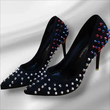 스터드 펌프스 가시 펌프스 블랙 하이힐 23.5cm 갸루