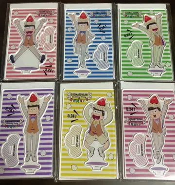 오소마츠 6쌍둥이 아크릴 스탠드 키링 와펜 세트