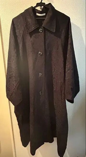 그린 파크 ELENCARE DUE 자카드 스텐카라 코트 블랙