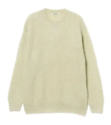 연한 그린 컬러의 크루넥 니트 스웨터