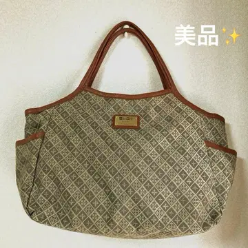 러셋 RUSSET 토트백 올 패턴 베이지 브라운