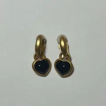 아가타 하트형 무광 골드 귀찌