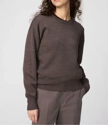 유니클로 더블 페이스 크루넥 스웨터