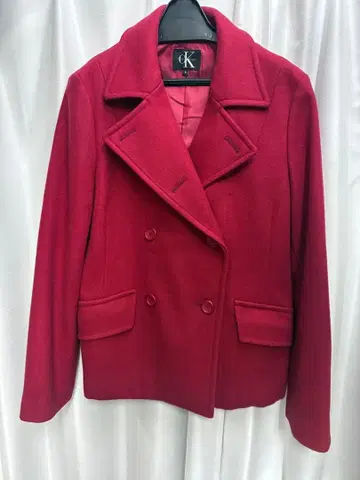 Ck 캘빈클라인 피코트 빨간색 캐시미어