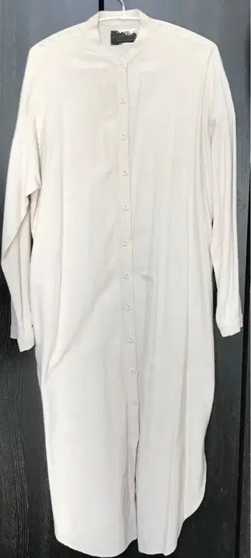 제조 중지품 안티카 롱 셔츠 원피스 에크루 코튼 겉옷 맥시 길이