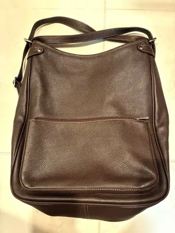 [ 메루카리 시 세일 ] 천연 가죽 브라운 백팩 특주품